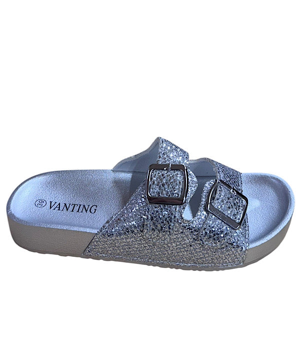 VT240 Sandal, sølv glitter