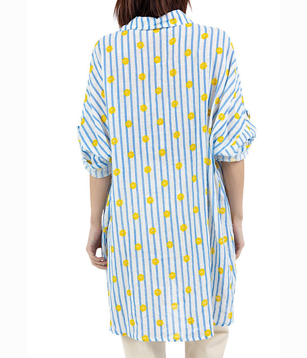 Milo skjorte stribet med blomst