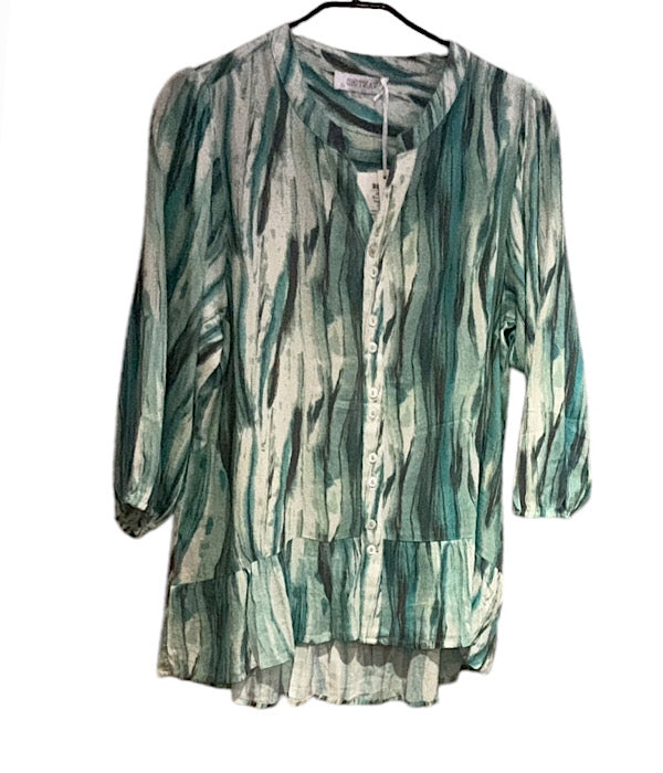 9617 Bluse med skørt, p 13 mint blå combi