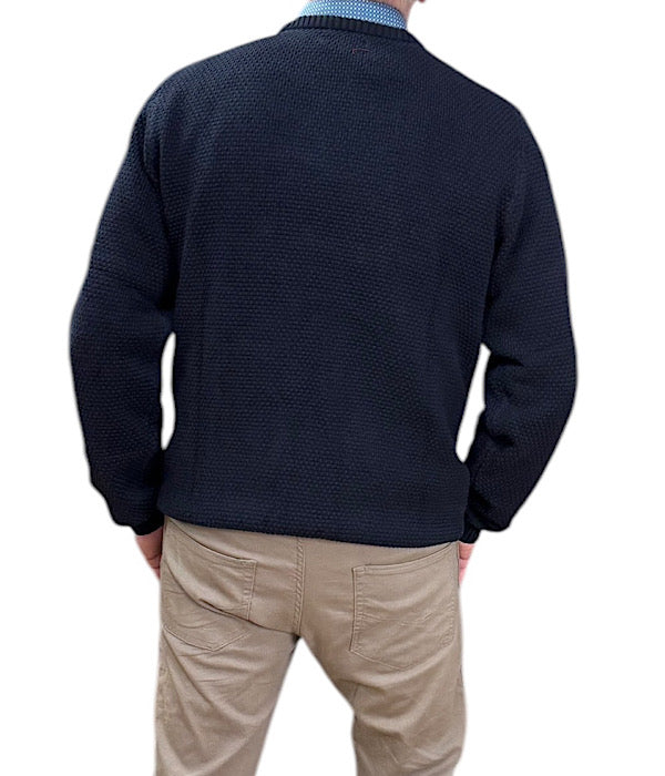 BERNTSON 2907 strik sweater, marineblå