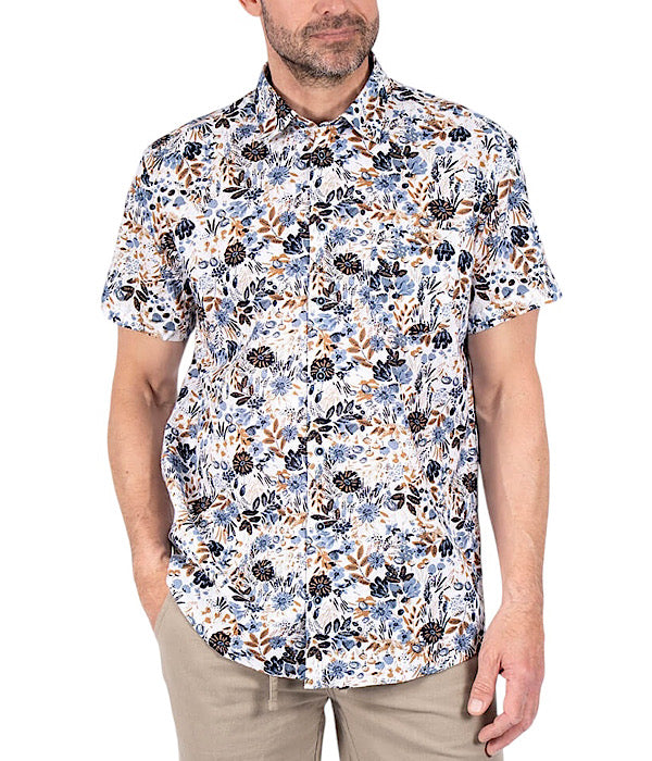 Rolf kortærmet skjorte med blomsterprint
