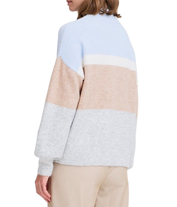 Byoma bredstribet strik sweater