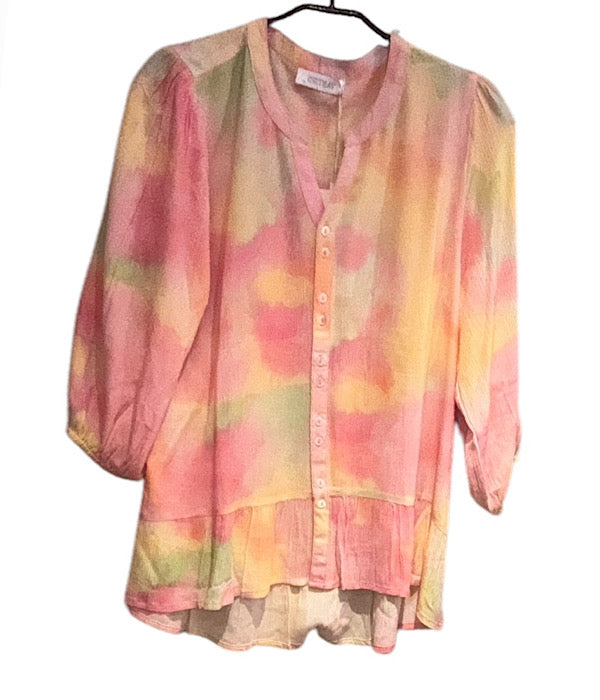 9617 Bluse med skørt, p10 rosa combi