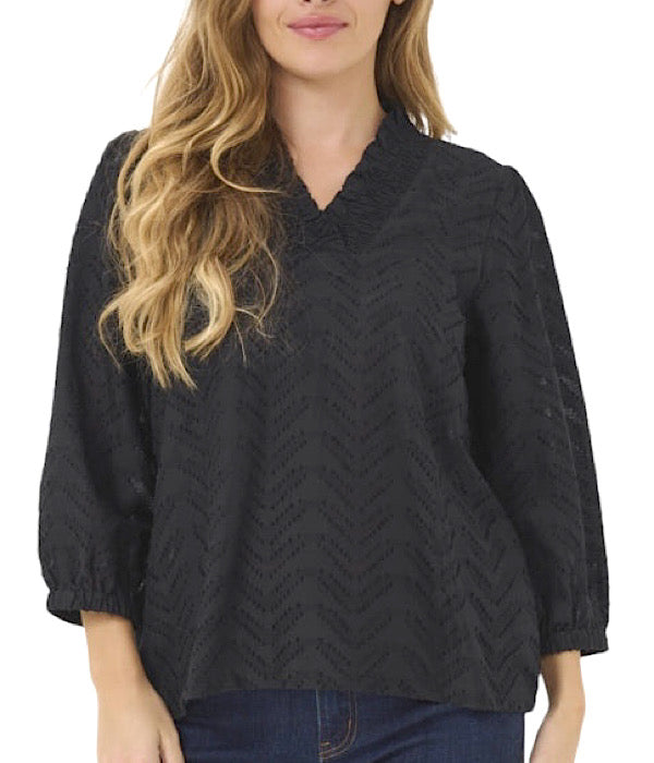KAvictoria bluse ensfarvet