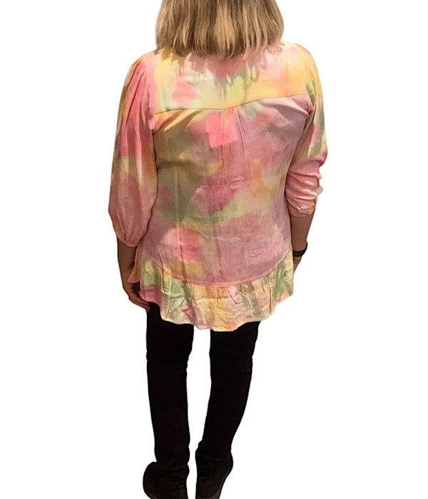 9617 Bluse med skørt, p10 rosa combi