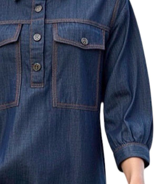 Ofelia Mina kjole i mørk denim