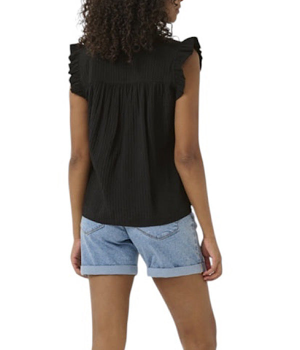 KAliany bluse med kort flæseærme