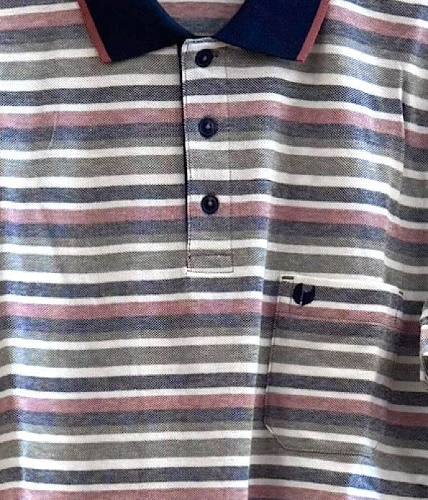 Alwin polo bluse med striber