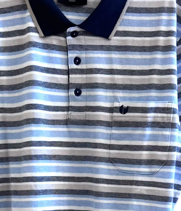 Alwin polo bluse med striber