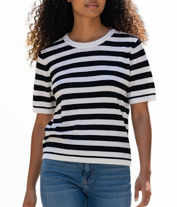 Kaffe KaLizza strik med korte ærmer