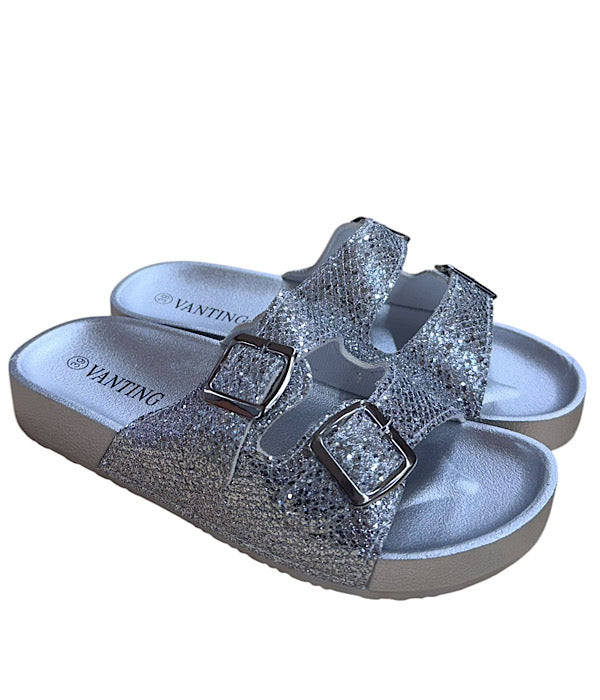 VT240 Sandal, sølv glitter