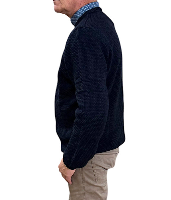 BERNTSON 2907 strik sweater, marineblå