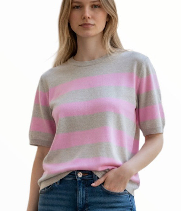 Kaffe KaLizza strik med korte ærmer