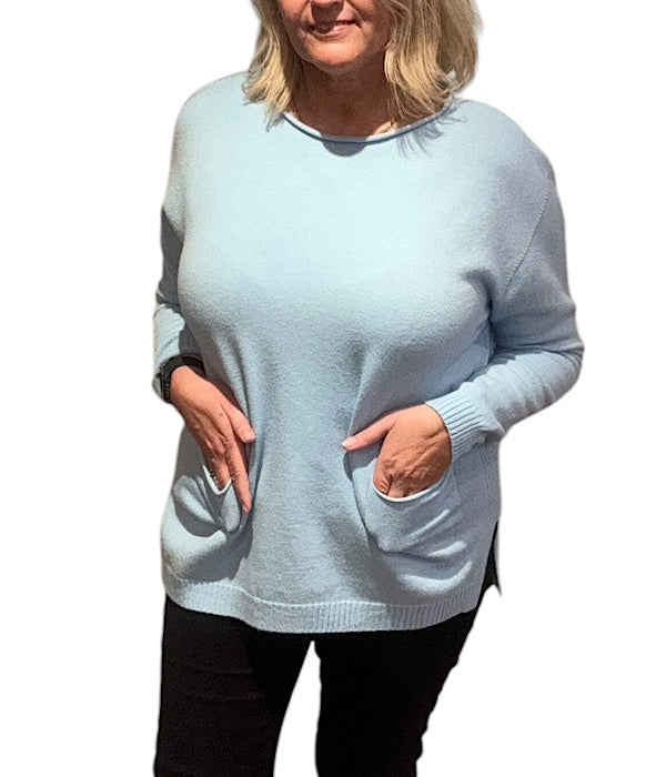 848 Strik sweater med lommer