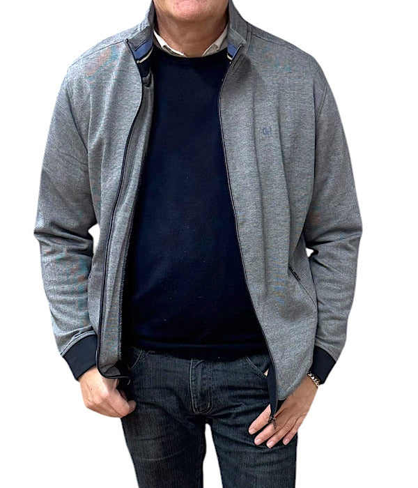 Rai cardigan med lynlås i navy mix
