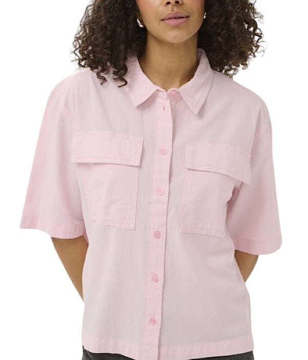 Kaffe KaNaya skjorte med korte ærmer lyse rød