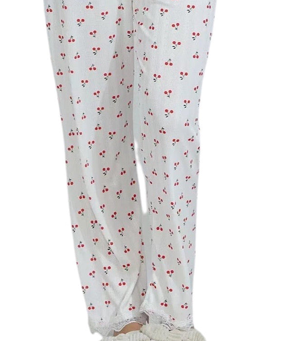 5351 Pyjamas sæt med kirsebær