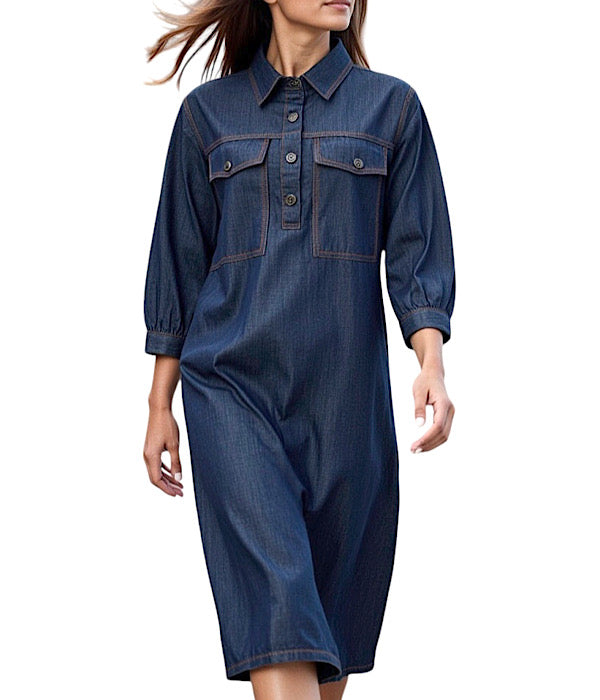 Ofelia Mina kjole i mørk denim