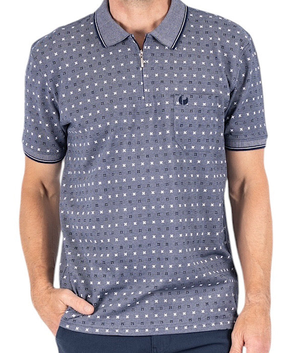 Maverick polo bluse med lynlås