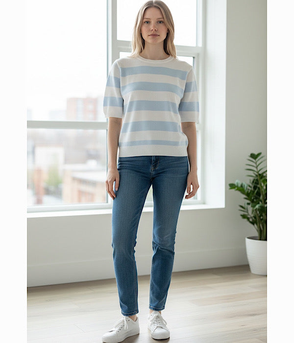 Kaffe KaLizza strik med korte ærmer