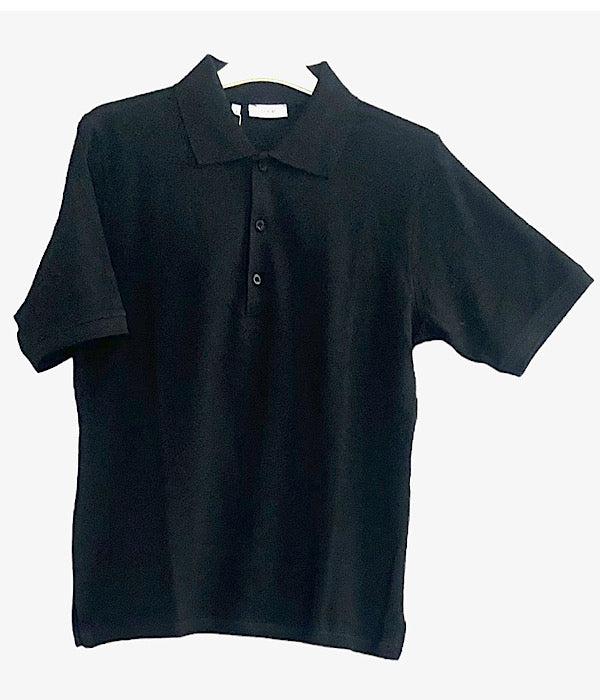 Helen 199 polo blouse med korte ærmer i sort