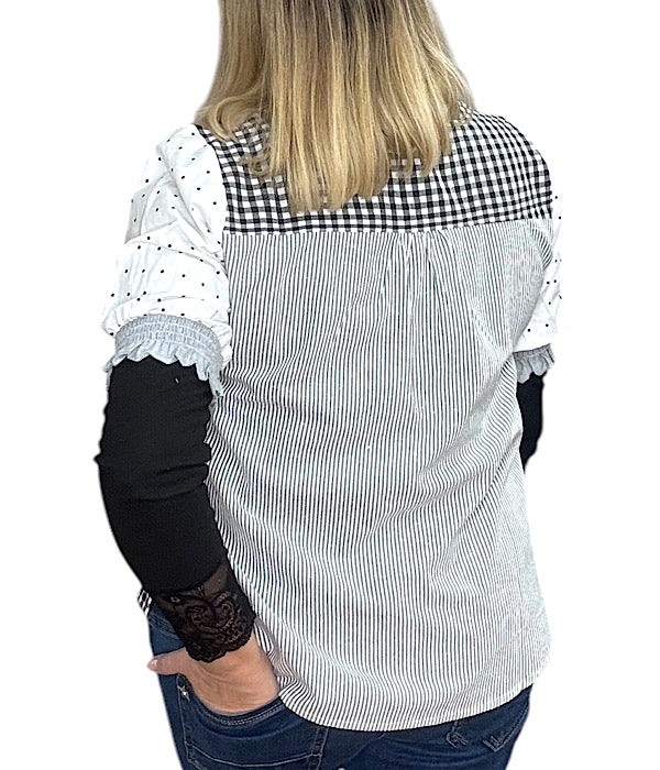 Ofelia Ane bluse sort combi
