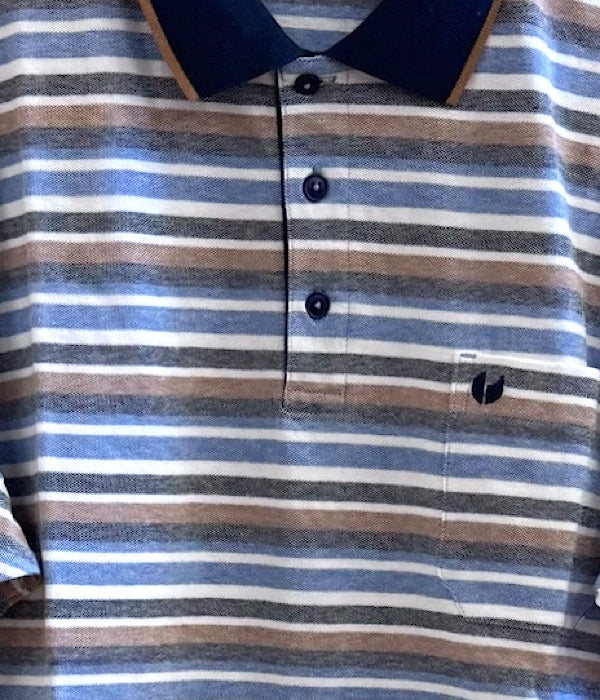 Alwin polo bluse med striber