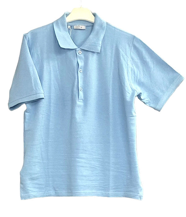 Helen 199 polo blouse ss, light blue