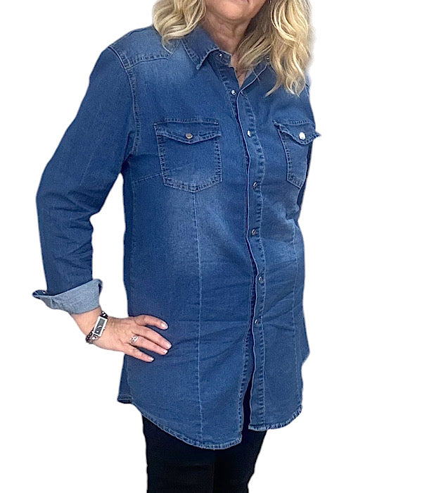 6717 B. S. Jeans long denim tunic