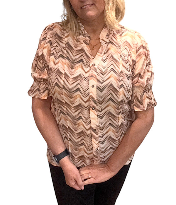 9574 Skjortebluse, print 9