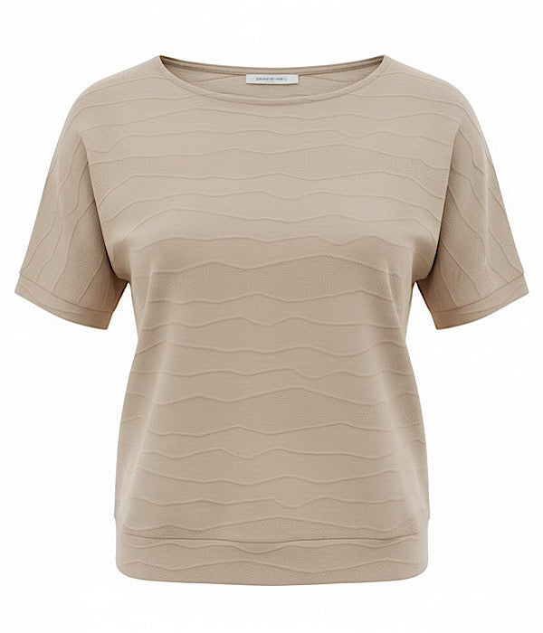 MXO 32208 bluse med struktur, beige