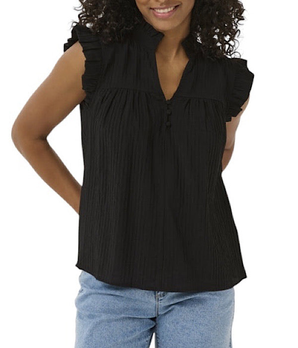 KAliany bluse med kort flæseærme