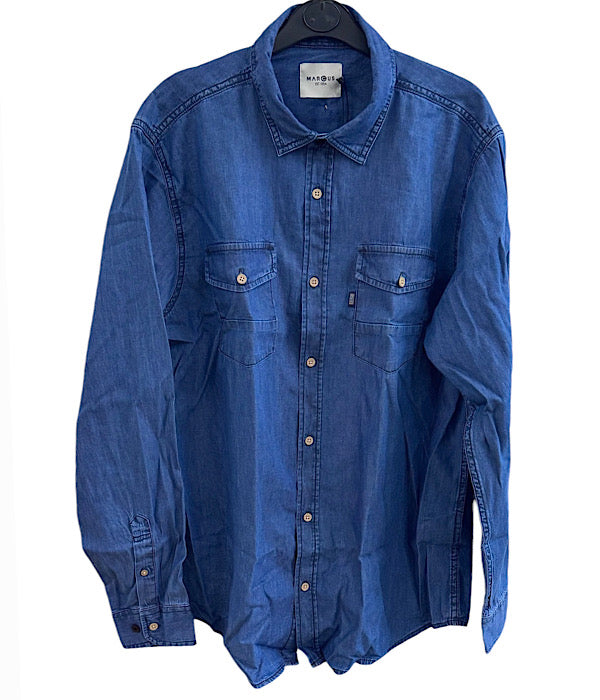 Hugh langærmet denim skjorte