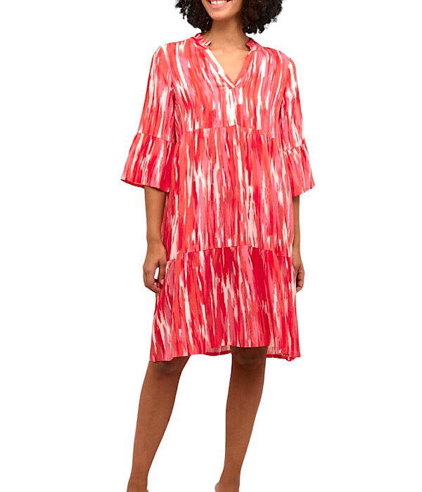 KA Arina dress, pink abstrakt print