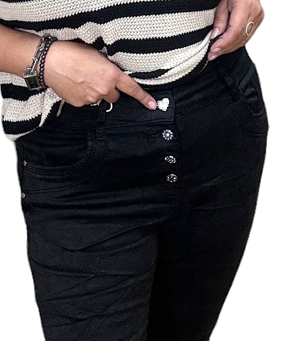 KA 2061B-1 pant, black buttoms heart