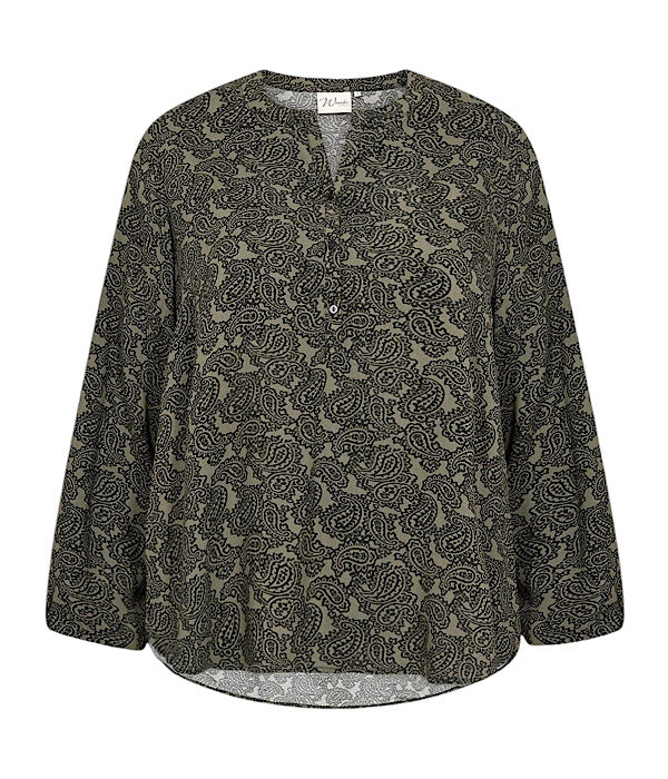 Gaia 1 blouse, black khaki combi