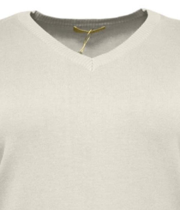 Frea knit v-neck, off white