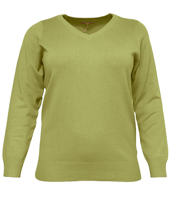 Frea knit v-neck, green