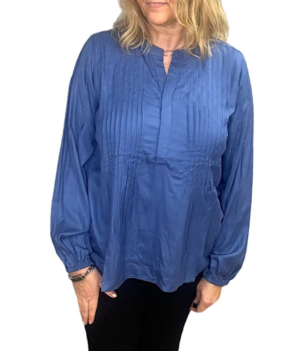 Perine blouse, ocean blue