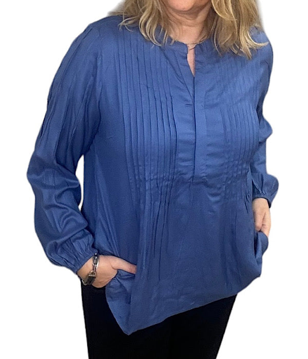 Perine blouse, ocean blue