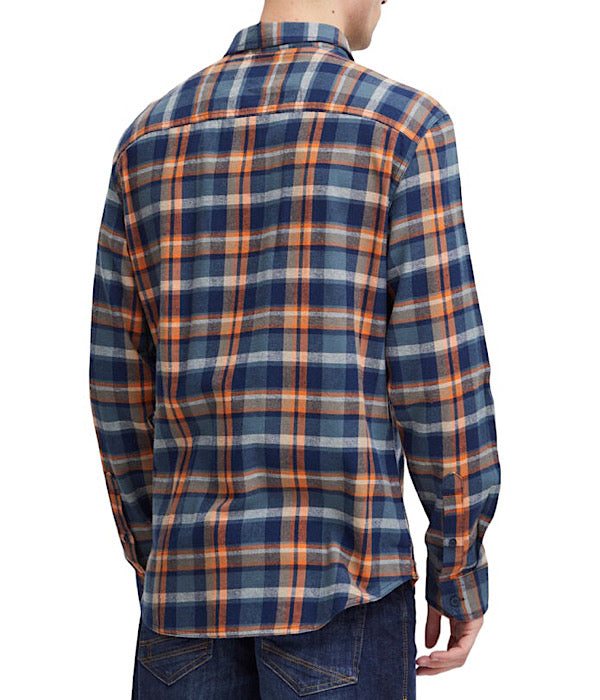Long sleeved shirt, blue and orange