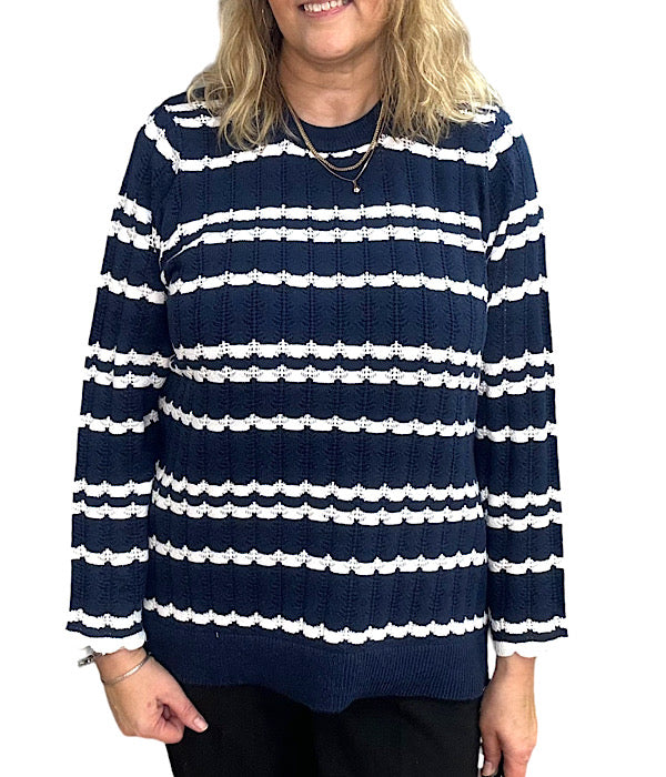 Aurelitta knit pullover, navy combi