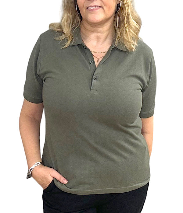 Helen 199 polo blouse ss, khaki