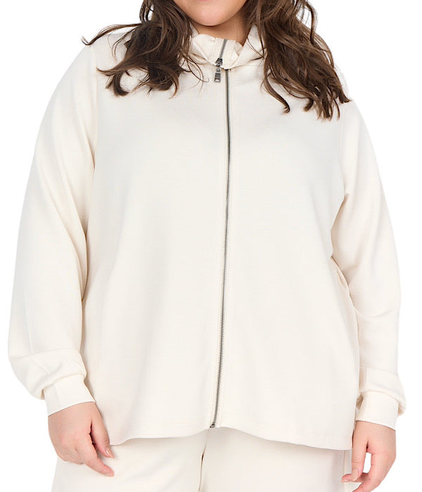 Sabina 15 sweat cardigan, off white
