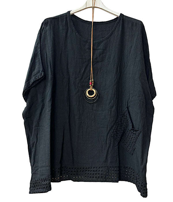 Musse blouse, black