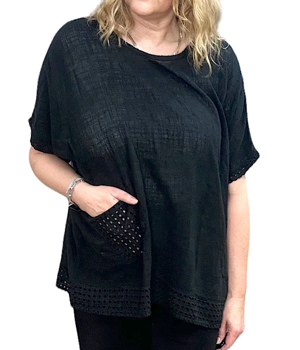 Musse blouse, black