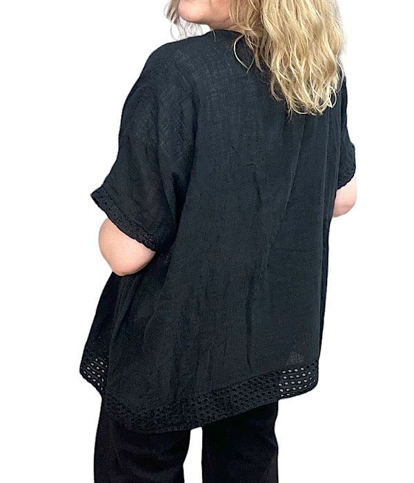 Musse blouse, black