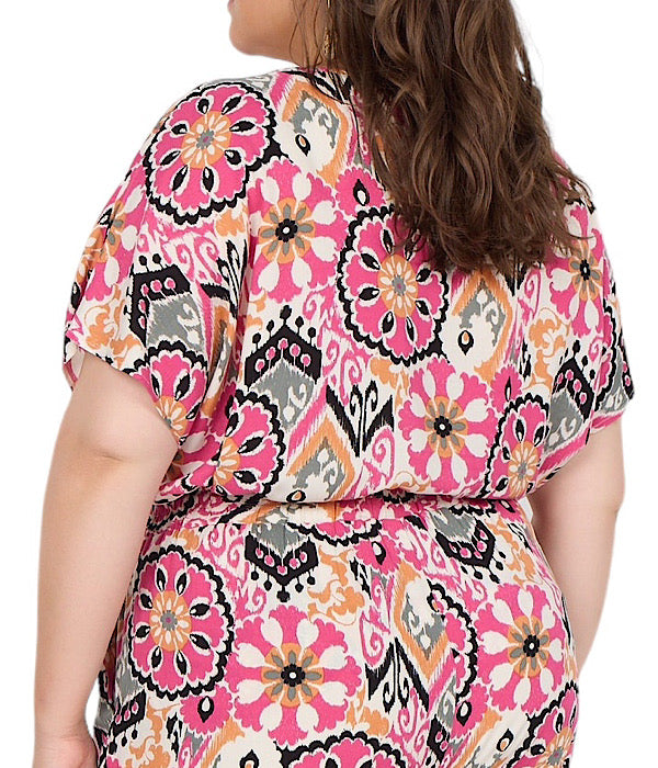 Freja 2 blouse, pink combi