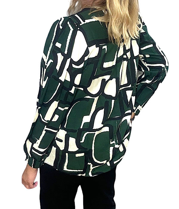 9486 blouse print 31 green