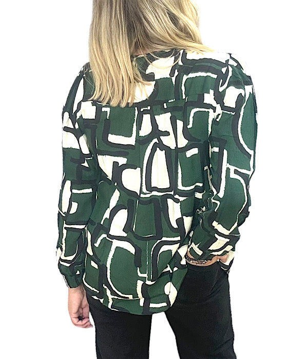 9486 blouse print 31 green